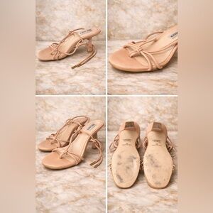 Steve Madden Nude Strappy Tie Sandal Heels Size 9